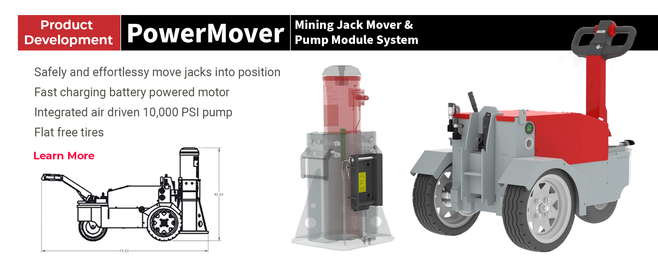 Hydra-Tech Mining Jack and Mining Stand Power Mover Banner